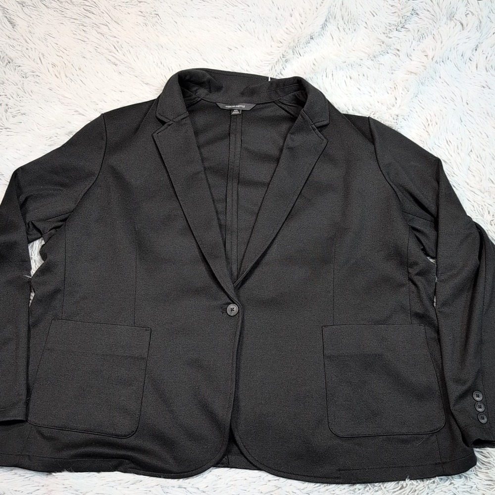Mercer Mettle Jacket Womens 4XL Black Blazer Button Up Career Preppy Pockets